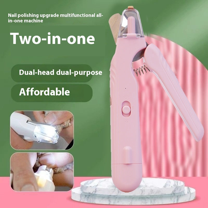 2 In 1 Pet Nail Clippers With Led Light Dog Cat Special Blood Line Scissors Multifunction Animals Paw Nail Trimmer Pet Supplies Pawtivo