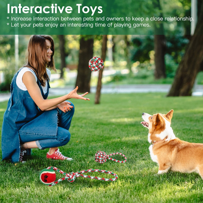 Dog rope toys for dental cleaning and gums
