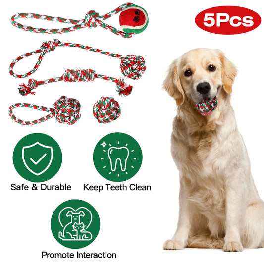 Dog rope toys set for aggressive chewers
