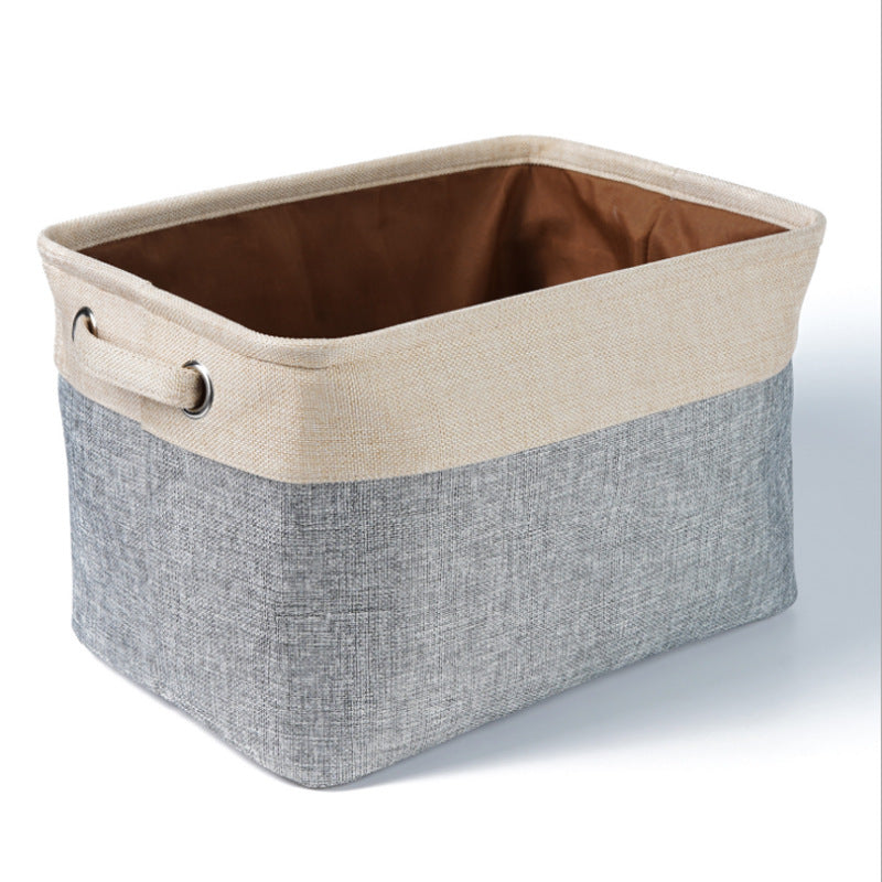 Coffee colored dog toy storage basket