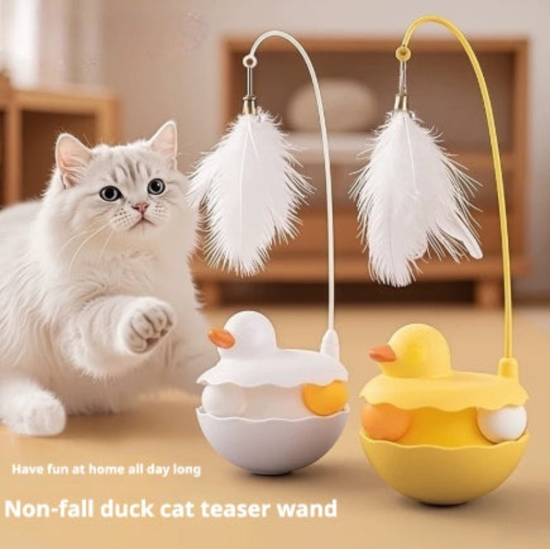Interactive cat toy duck wand for kittens
