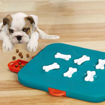 Interactive dog puzzle toy with treat dispenser