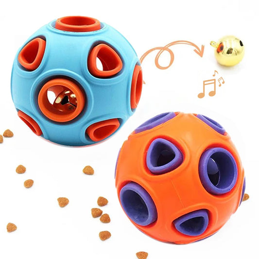 Rubber dog ball with bell for puppies
